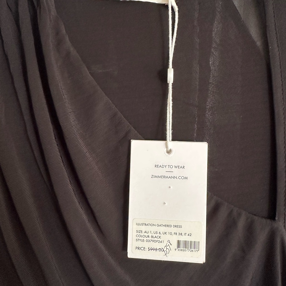 Zimmermann Charcoal Gathered Dress - Picture 5 of 10